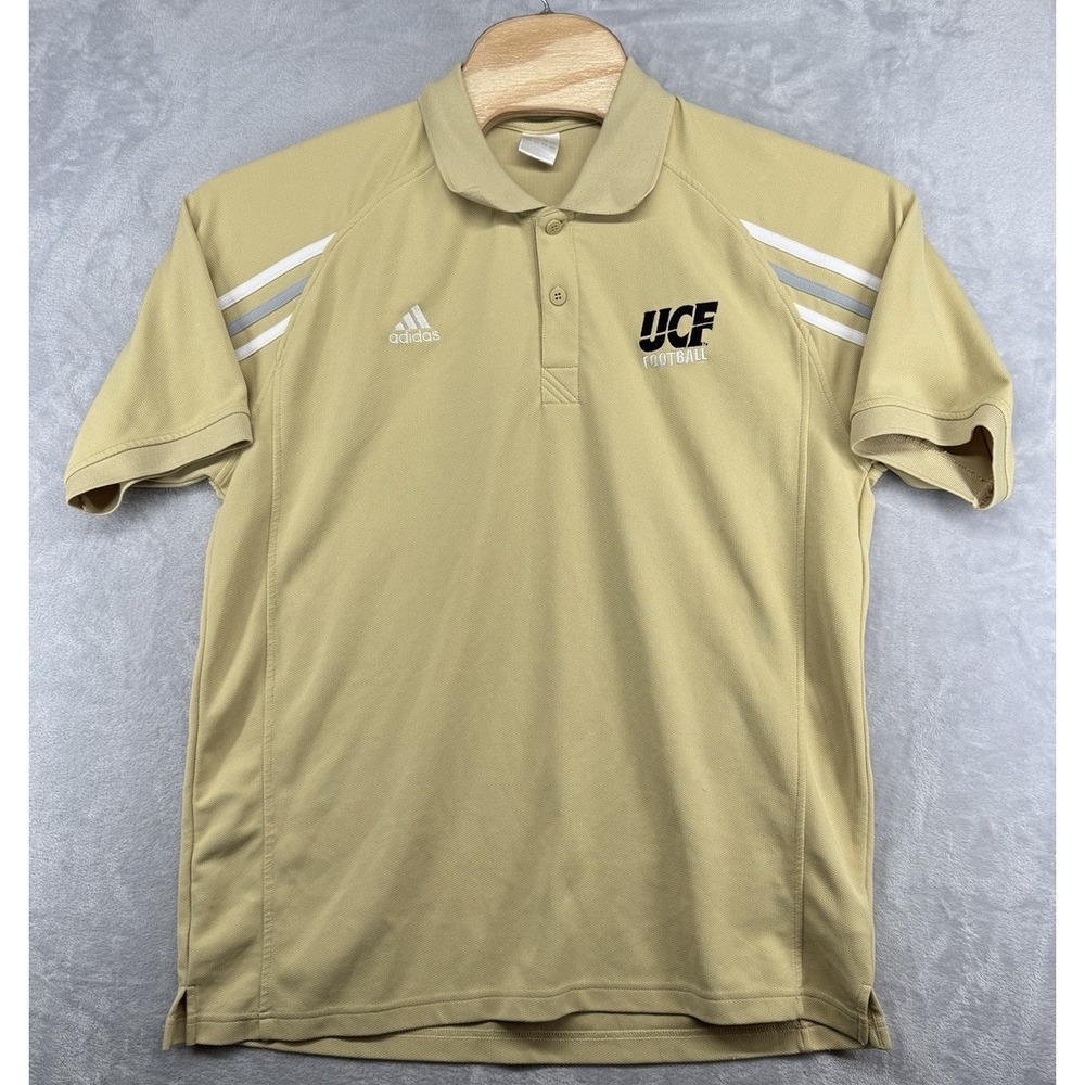 Vintage Adidas UCF Knights Football Gold Poll‎ Shirt Men's 24x28 READ